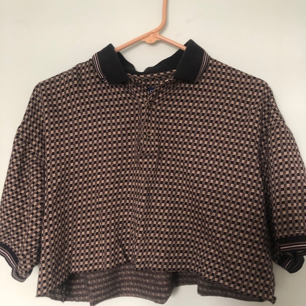 cropped izod collared shirt
